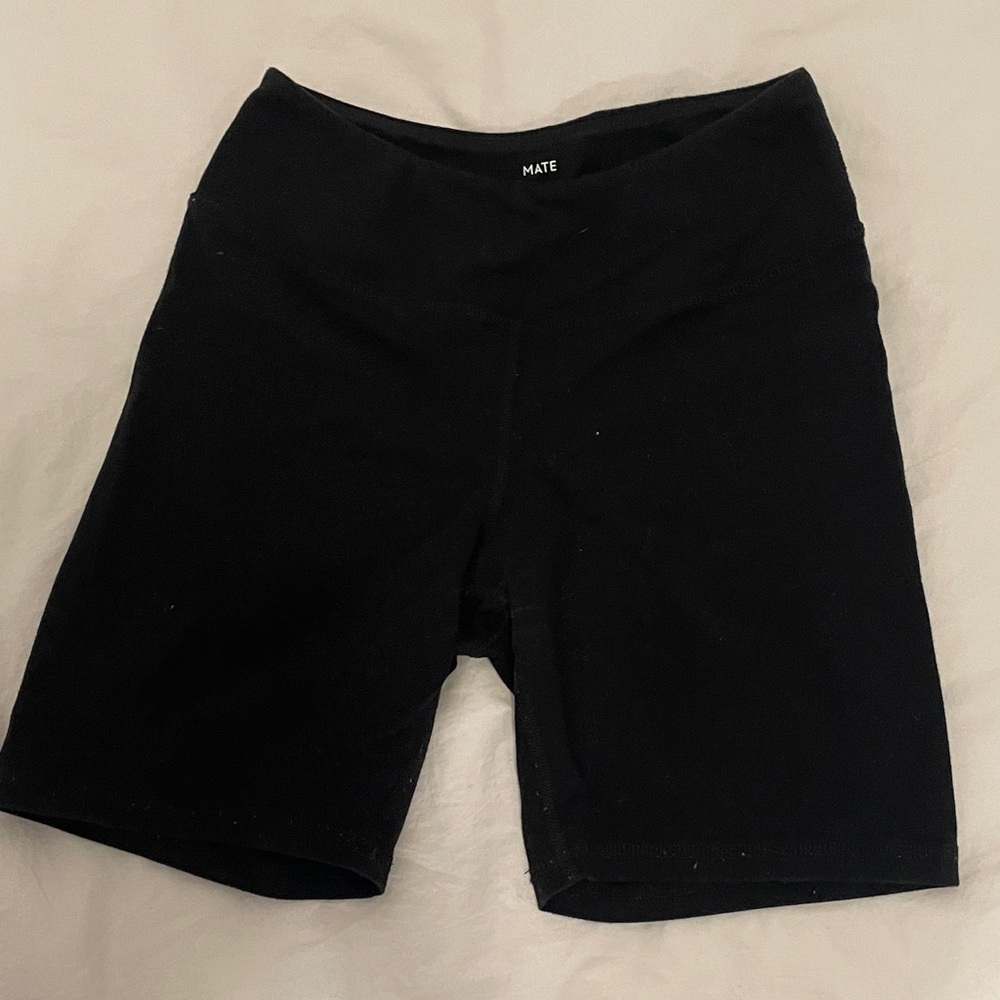 MATE the Label Black Cotton Bike Shorts